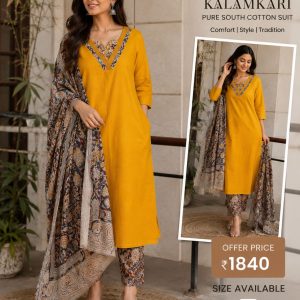 Mustard Kalamkari Suit